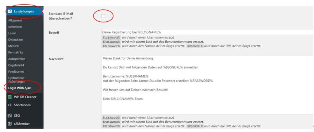 Mitgliederbereich in WordPress Login with Ajax 4